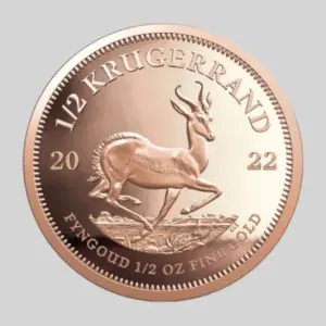 Krugerrand-kultakolikko 1/2 oz, tuotekuva.