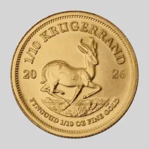Krugerrand-kultakolikko 1/10 oz, tuotekuva.